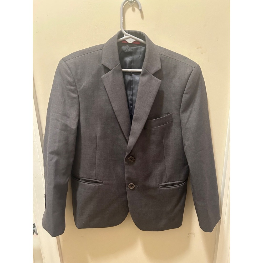 Gioberti Boys Sz 6 Gray Two Button Blazer Double Vented w/Three Pockets